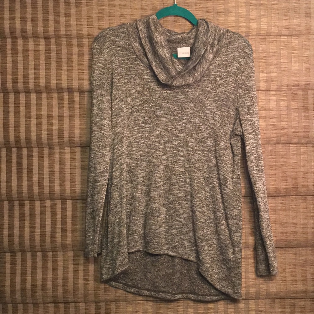 Cowl neck tunic sweater by Chicos, size 1